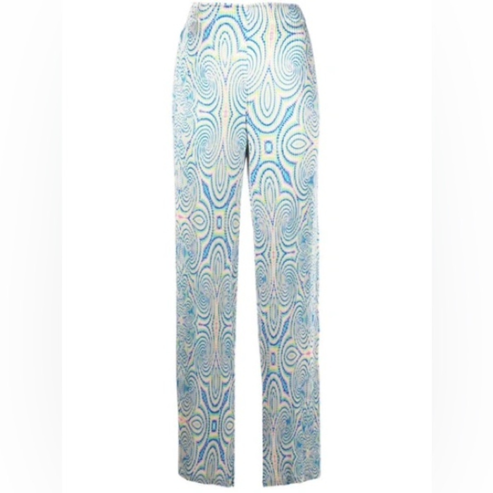 STELLA MCCARTNEY Hallucinogenic Straight Leg Plisse Accordion Pants IT38 NWT - Picture 3 of 6